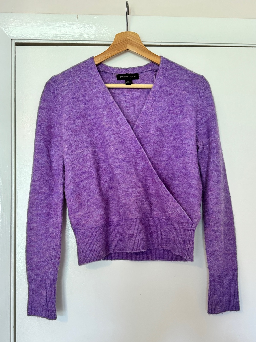 Banana Republic Purple Ballet Core Wrap Look Sweater, XS